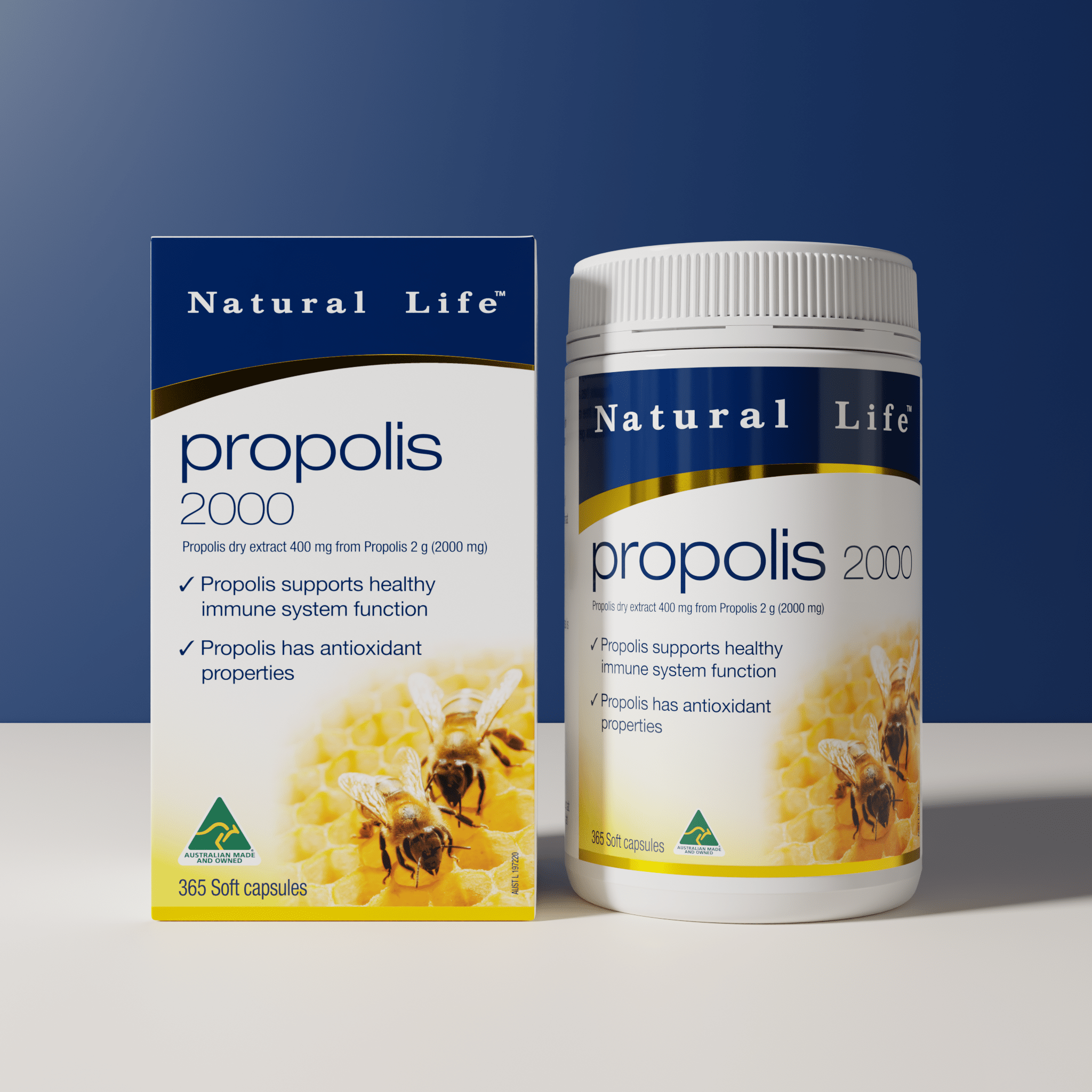Propolis 2000mg Capsules Propolis & Manuka Honey Natural Life™ Australia 