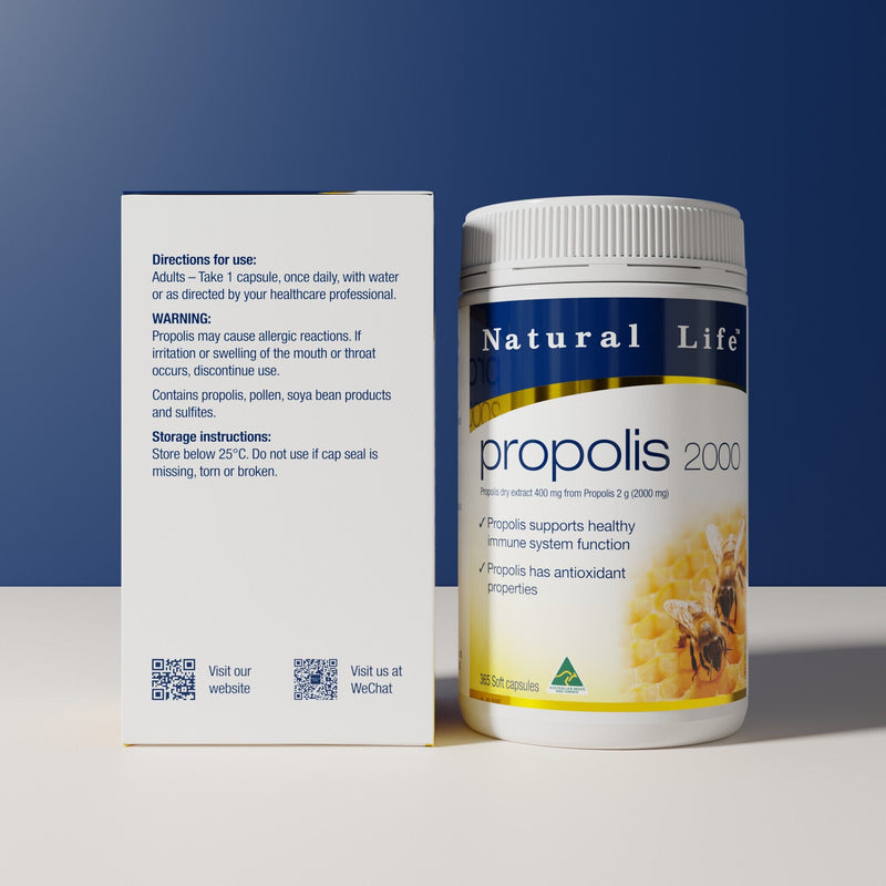 Propolis 2000mg Capsules Propolis & Manuka Honey Natural Life™ Australia 