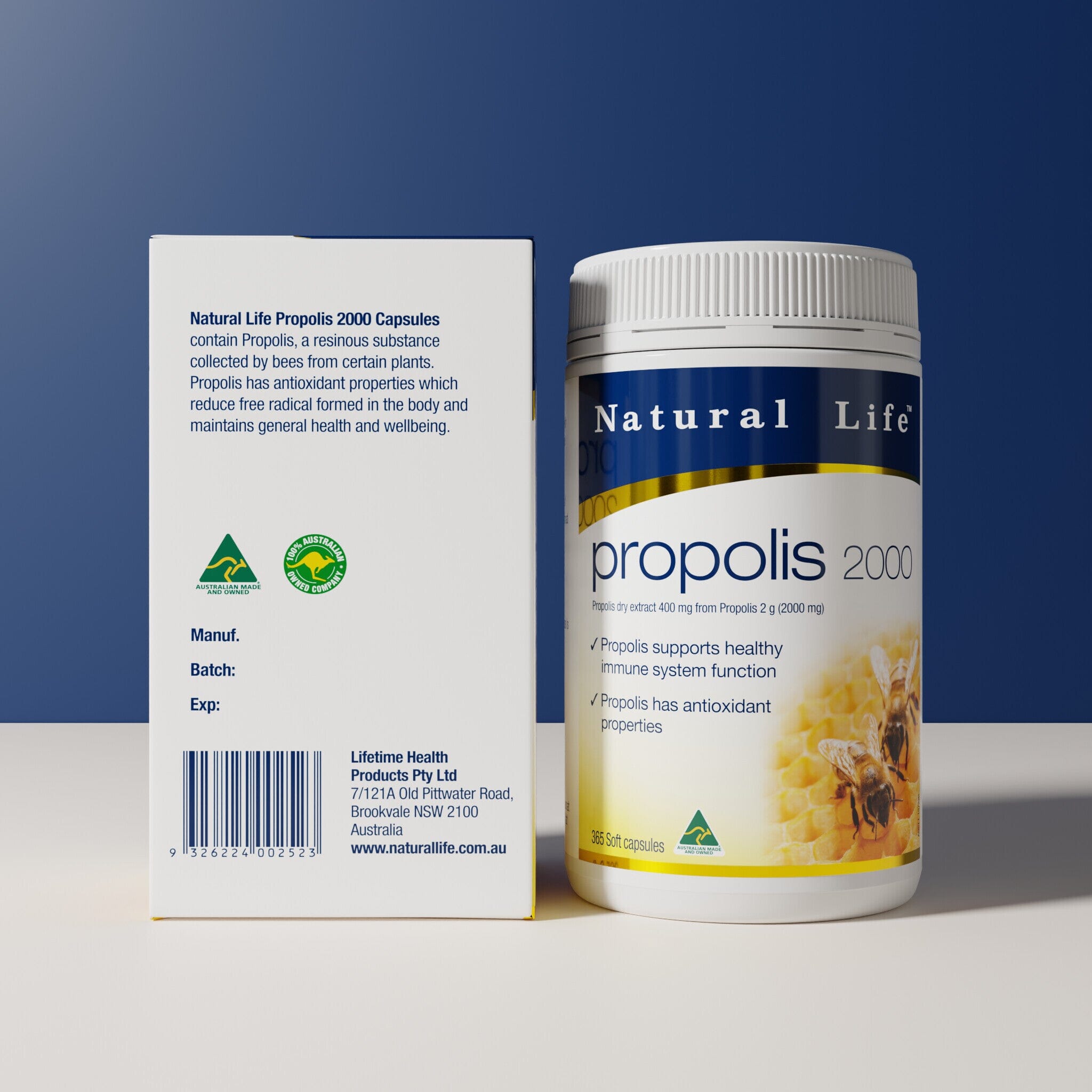 Propolis 2000mg Capsules Propolis & Manuka Honey Natural Life™ Australia 