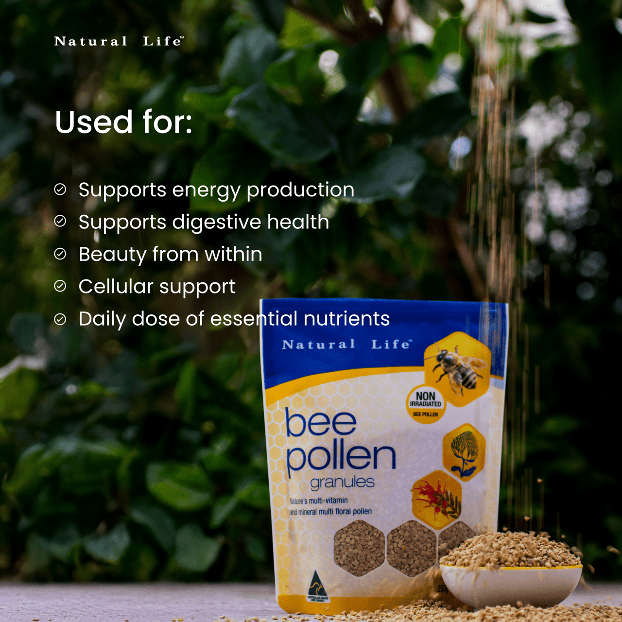 Bee Pollen Granules Vitamins & Supplements Natural Life™ Australia 