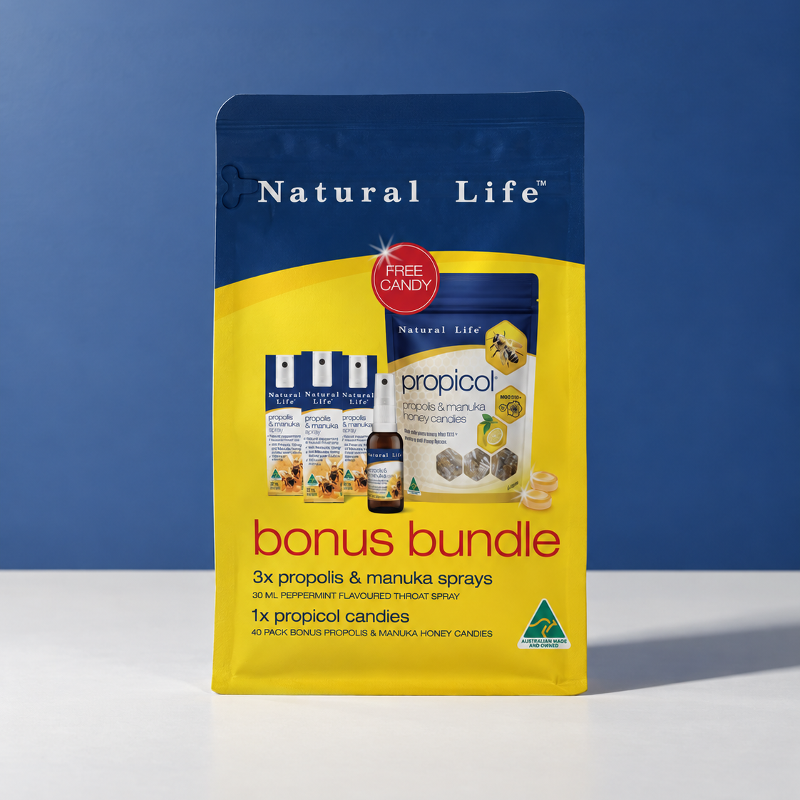 Natural Life™ 蜂胶和麦卢卡蜂蜜喷雾