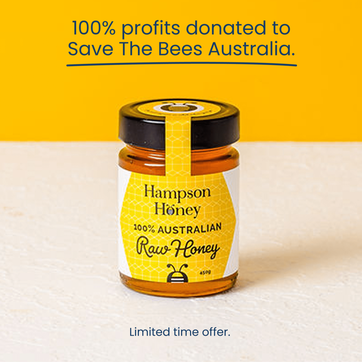 Hampson Honey Glass Jar 450g Natural Life Australia 