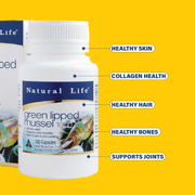 Natural Life™ Green Lipped Mussel with Silicon Plus 750mg 100 capsules Natural Life™ Australia