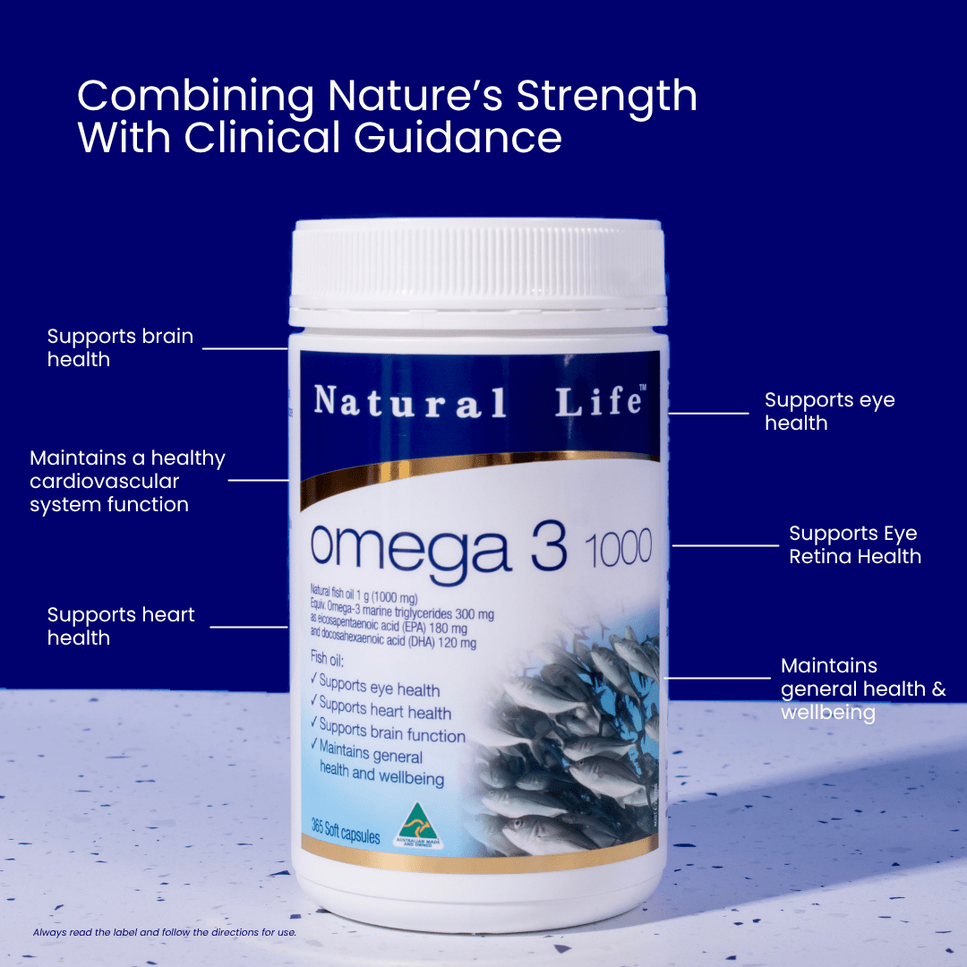 Omega 3 1000mg Capsules Vitamins & Supplements Natural Life™ Australia 