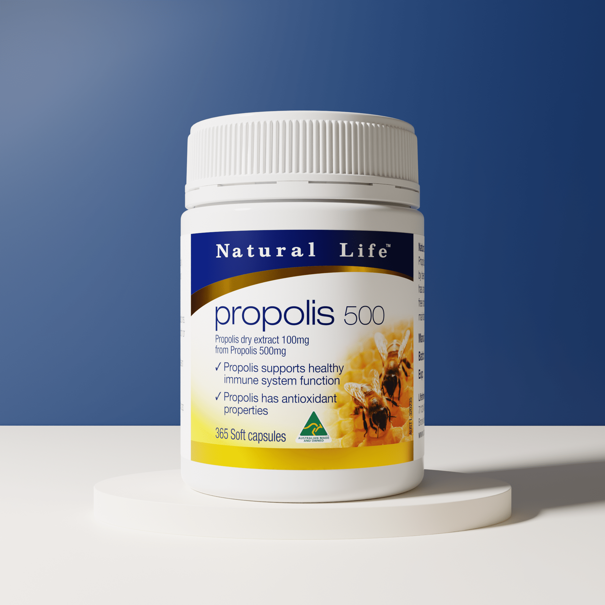 Propolis 500mg Capsules Propolis & Manuka Honey Natural Life™ Australia 365 Caps 