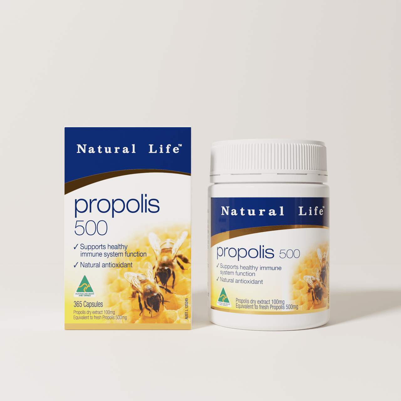 Propolis 500mg Capsules Propolis & Manuka Honey Natural Life™ Australia 