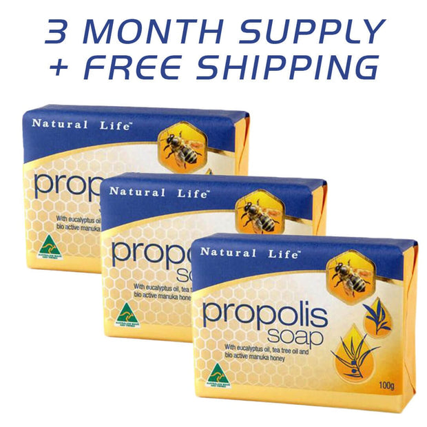 Natural Life™ Propolis Soap 100g - 3 Month Supply* Propolis & Manuka Honey Natural Life™ Australia 