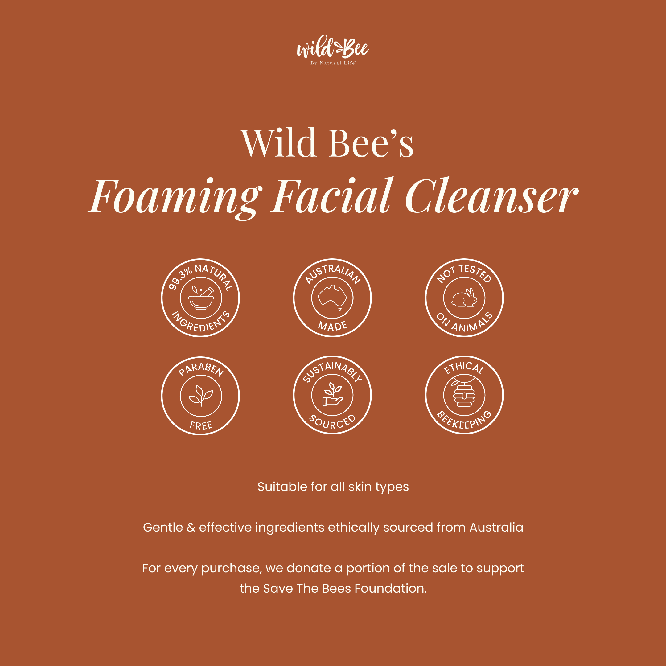 Wild Bee Foaming Facial Cleanser Health & Beauty Natural Life™ Australia 