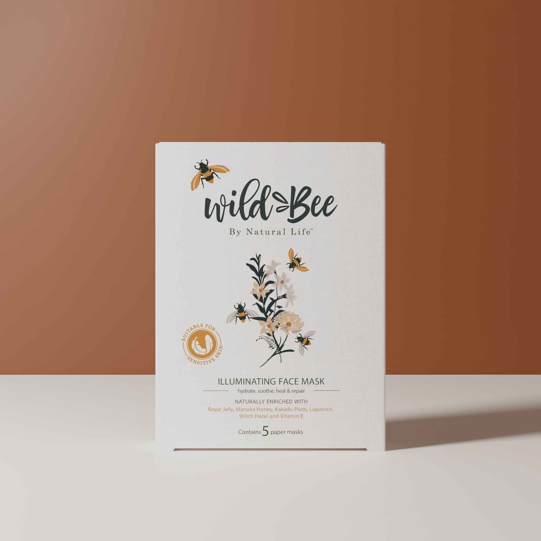 Wild Bee Illuminating Face Mask 5PACK