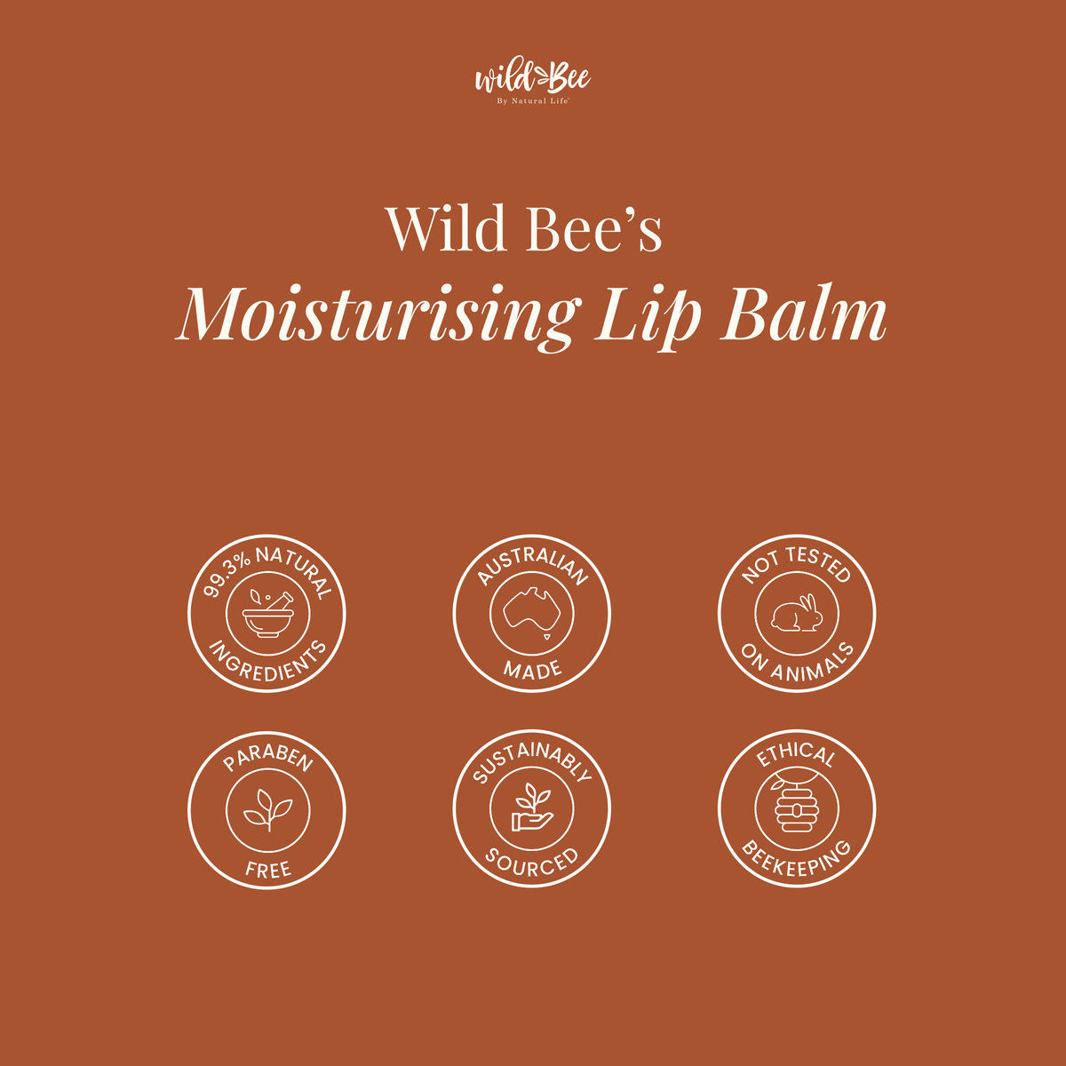 Wild Bee Moisturising Lip Balm SPF 15+ Health & Beauty Natural Life™ Australia 