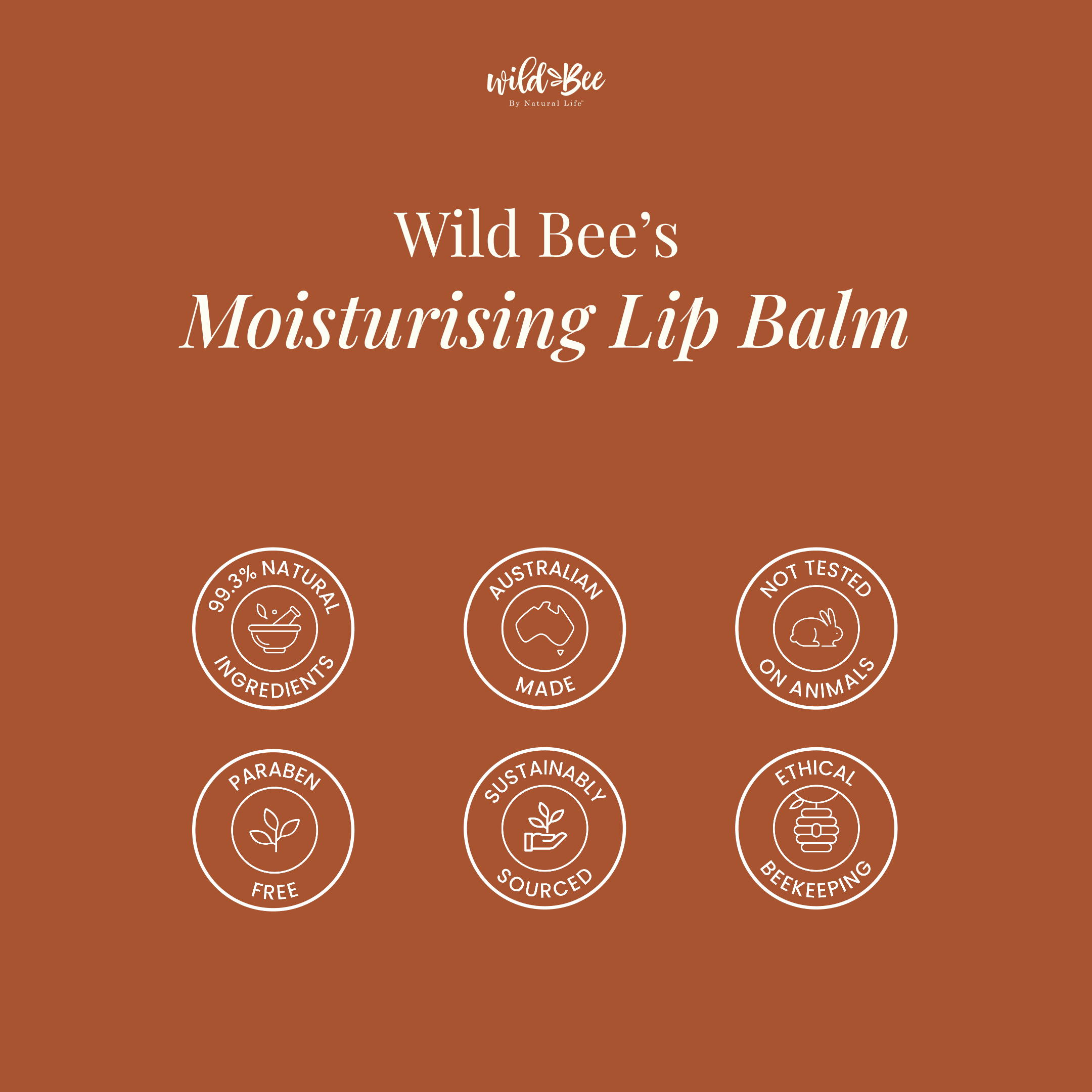 Wild Bee Moisturising Lip Balm SPF 15+ Health & Beauty Natural Life™ Australia 