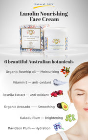 Natural Life™ Lanolin Nourishing Face Cream 100g - Including 6 Australian Botanicals Natural Life™ Australia 
