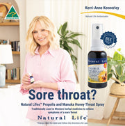 Natural Life Propolis & Manuka Honey Throat Spray 30ml Natural Life™ Australia 