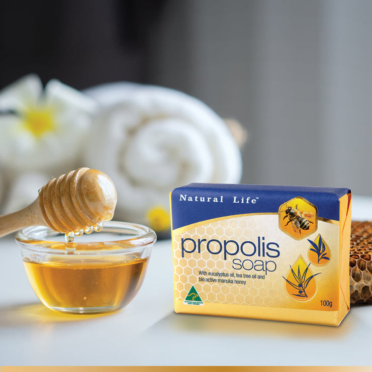 Natural Life™ Propolis Soap 100g - with Manuka honey, Eucalyptus oil & Tea Tree Oil Natural Life™ Australia 