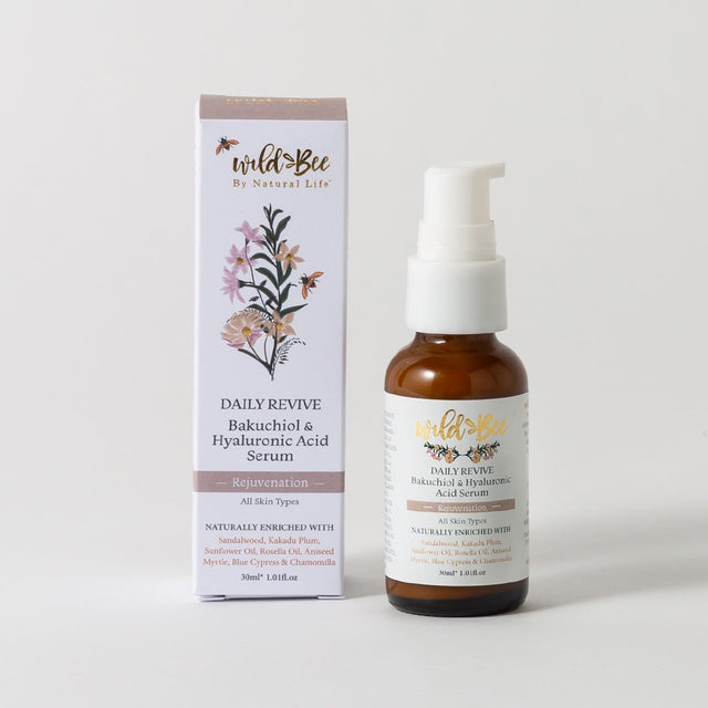 NEW! Wild Bee Daily Revive - Bakuoil & Hyaluronic Acid 30ml Serum Natural Life™ Australia 